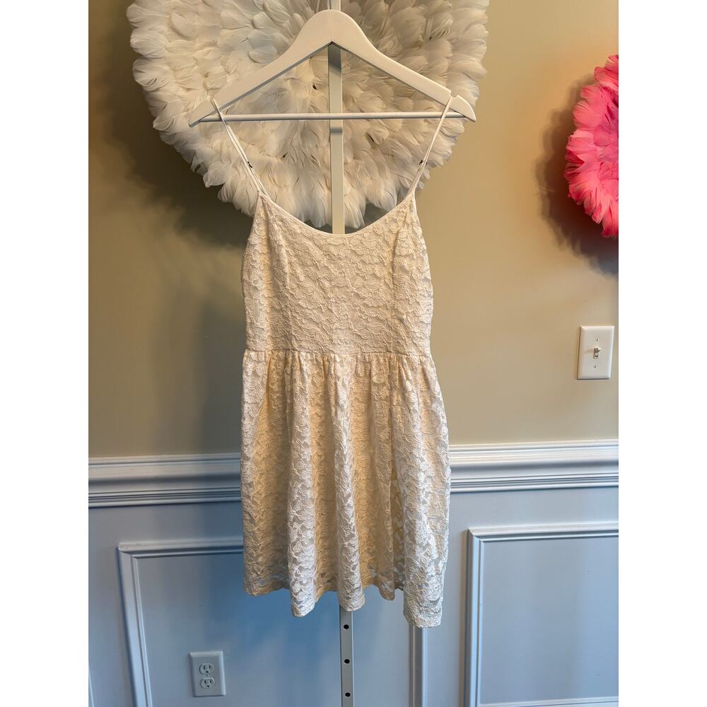 ABERCROMBIE & FITCH IVORY BOHO LACE DRESS SIZE M
